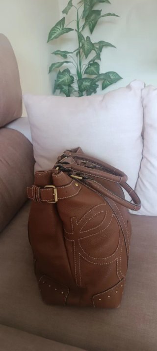 Bolso de piel Purificación García marrón