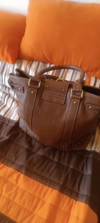 Bolso de piel Purificación García marrón