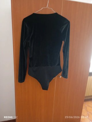 Body donna nero con strass