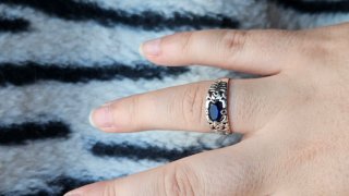 Anillo Plata Zafiro Azul Facetado