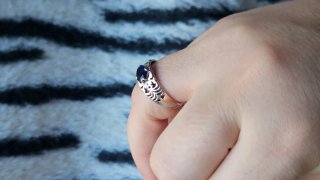 Anillo Plata Zafiro Azul Facetado