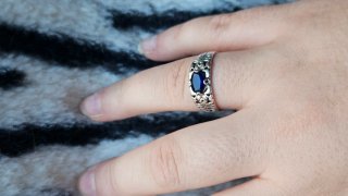 Anillo Plata Zafiro Azul Facetado
