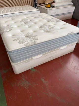 180x190 KING SIZE  CANAPE MADERA BLANCO ARTICO TAP
