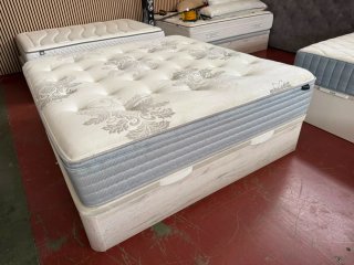 180x190 KING SIZE  CANAPE MADERA BLANCO ARTICO TAP