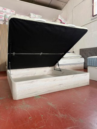 180x190 KING SIZE  CANAPE MADERA BLANCO ARTICO TAP