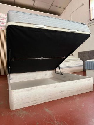 180x190 KING SIZE  CANAPE MADERA BLANCO ARTICO TAP