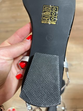 Sandali bassi donna argento metallizzato 36