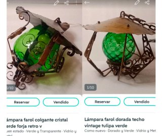 2 Lámparas farol colgante forja retro