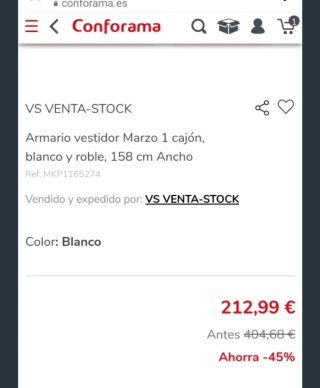 Armario vestidor Marzo 1 cajón