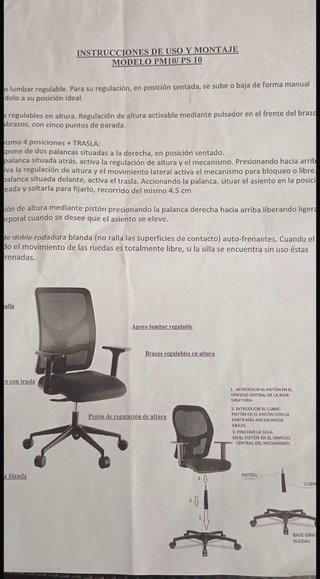 Silla de oficina PM10/PS10 negra.