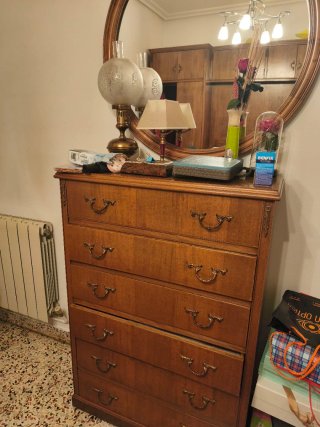 Habitación: Armario, Cómoda y Espejo Madera