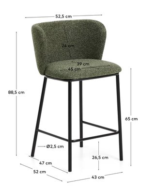 Sgabelli Kave Home Ciselia verde scuro