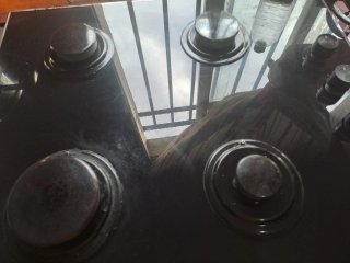 Cocina de gas negra