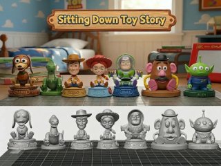 Set Statuette Toy Story cm 15 con basi