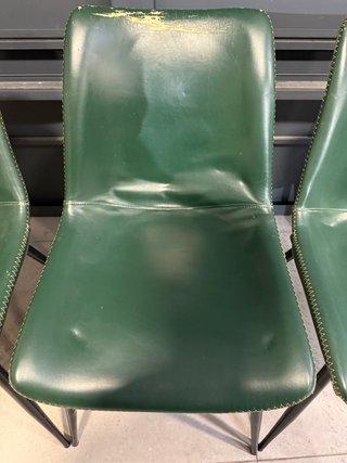 Juego de 6 sillas polipiel verde