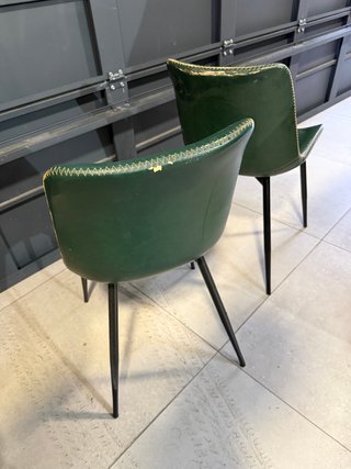 Juego de 6 sillas polipiel verde