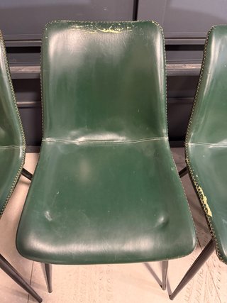Juego de 6 sillas polipiel verde