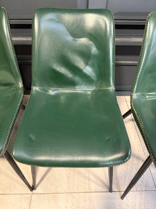 Juego de 6 sillas polipiel verde