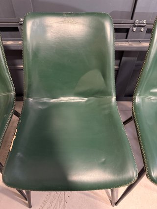 Juego de 6 sillas polipiel verde