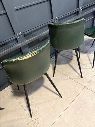 Juego de 6 sillas polipiel verde