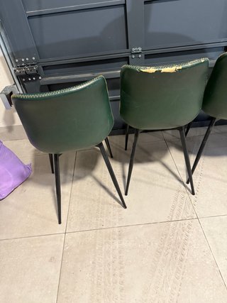 Juego de 6 sillas polipiel verde