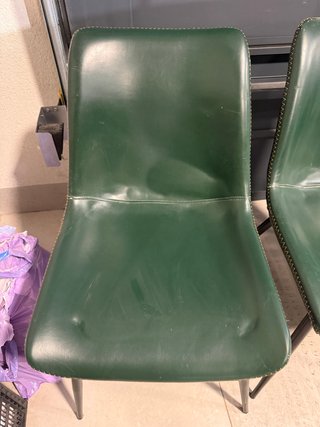 Juego de 6 sillas polipiel verde