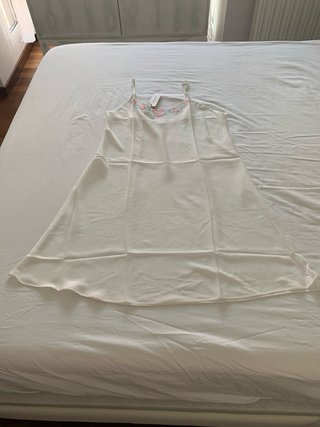 Camisón seda blanco floral Talla XXL/44