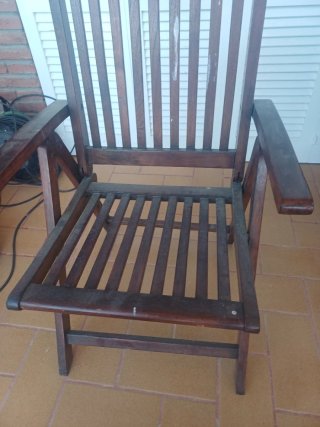 Silla de jardín madera pesada listones