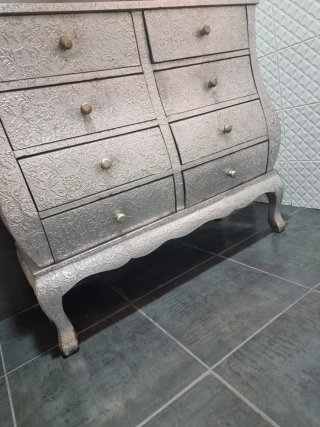 Conjunto Baño Neobarroco Plata Mueble+Lavabo+Espej