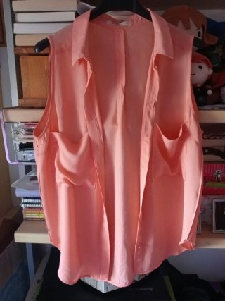 Blusa sin mangas coral