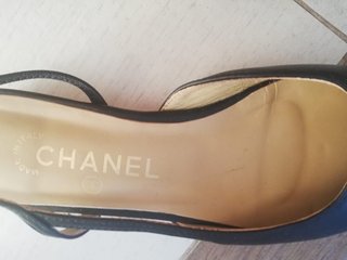 Chanel Zapatos Planos Piel Negro Talla 39.