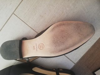Chanel Zapatos Planos Piel Negro Talla 39.