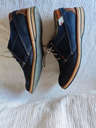 Zapatos de vestir hombre azul talla 41 piel felpa