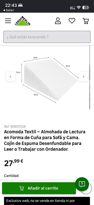 Almohada Cuña para Lectura o Reflujo - cama o sofá
