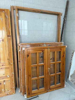Ventanas doble de madera con cristales