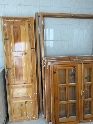 Ventanas doble de madera con cristales