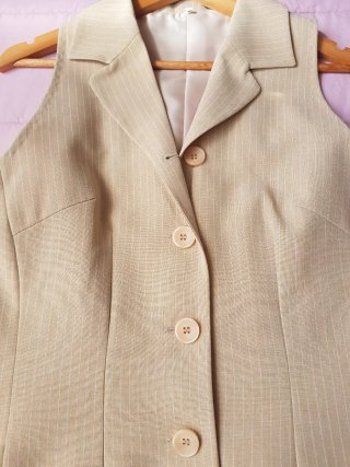 Chaleco largo beige T40