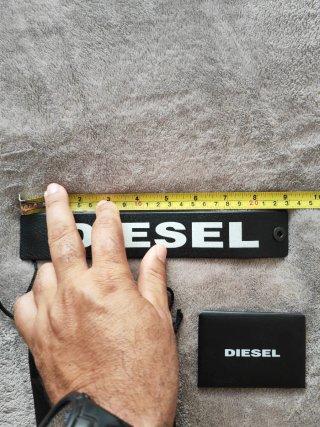 Pulsera Diesel Cuero Negra y Blanca Hombre
