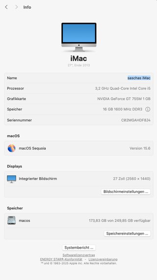 iMac 27" late 2013 3.2 GHz Quad-Core 16 GB RAM