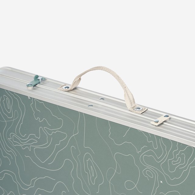 Mesa plegable de camping, 4 a 6 personas, verde