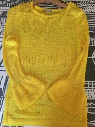 Jersey Stradivarius Amarillo Hilo Talla S