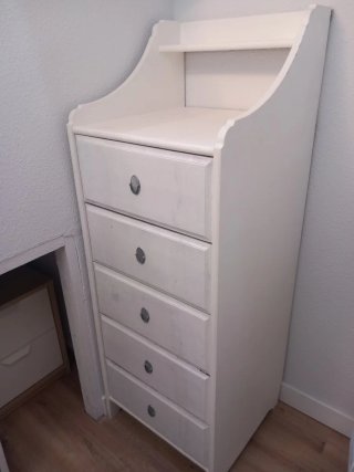 Cajonera blanca de madera