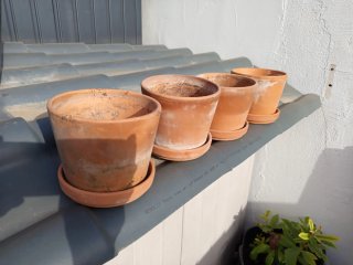 Set de 4 macetas de barro