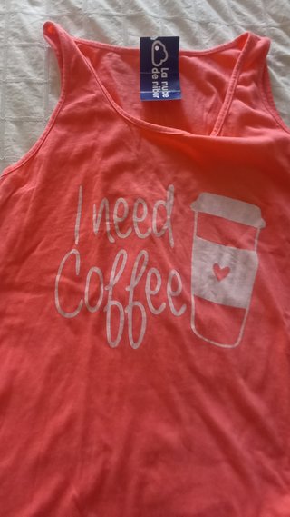 Camiseta sin mangas I need Coffee
