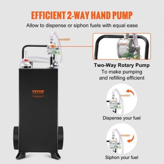Caddy de Gas de 30 Galones, Tanque de Almacenamiento de Combustible con Ruedas, Caddy de Combustible Portátil con Bomba de Transferencia Manual, Contenedor de Combustible de Gasolina y Diésel para...