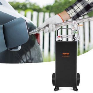 Caddy de Gas de 30 Galones, Tanque de Almacenamiento de Combustible con Ruedas, Caddy de Combustible Portátil con Bomba de Transferencia Manual, Contenedor de Combustible de Gasolina y Diésel para...