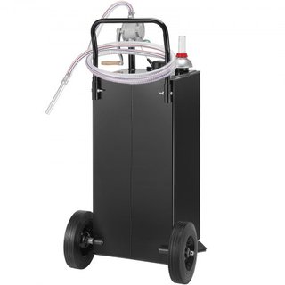 Caddy de Gas de 30 Galones, Tanque de Almacenamiento de Combustible con Ruedas, Caddy de Combustible Portátil con Bomba de Transferencia Manual, Contenedor de Combustible de Gasolina y Diésel para...
