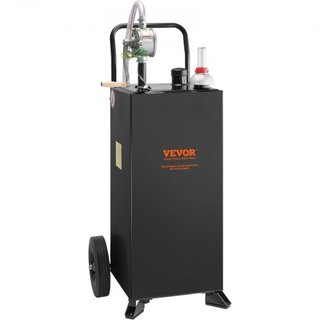 Caddy de Gas de 30 Galones, Tanque de Almacenamiento de Combustible con Ruedas, Caddy de Combustible Portátil con Bomba de Transferencia Manual, Contenedor de Combustible de Gasolina y Diésel para...