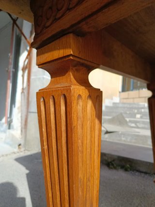 Mesa antigua de roble artesanal comedor o despacho