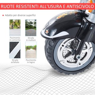 Mini Moto Eléctrica para Niños de 37-72 Meses 3 Ruedas Batería 6V PP Hierro, Velocidad 2.5Km/H, 92×53×67Cm